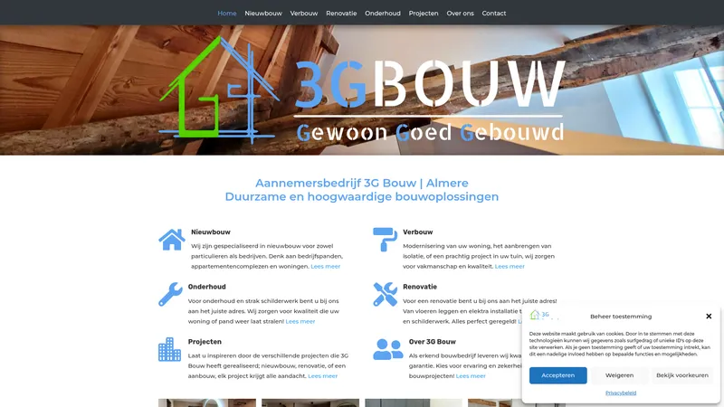 Website van 3G Bouw B.V.