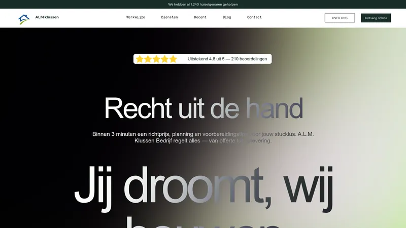 Website van A.L.M. Klussen Bedrijf