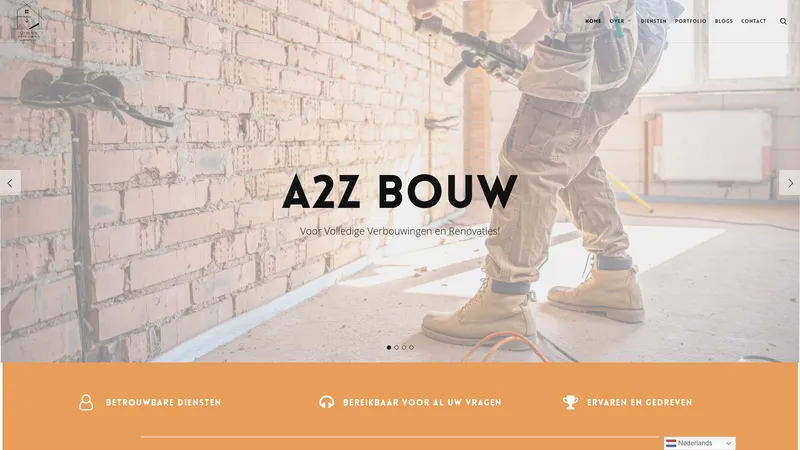 Website van A2Z Bouw