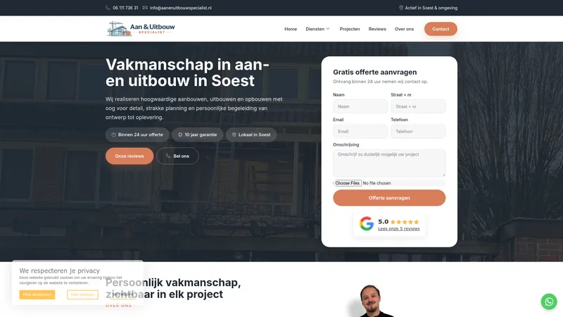 Website van Aan- en uitbouwspecialist