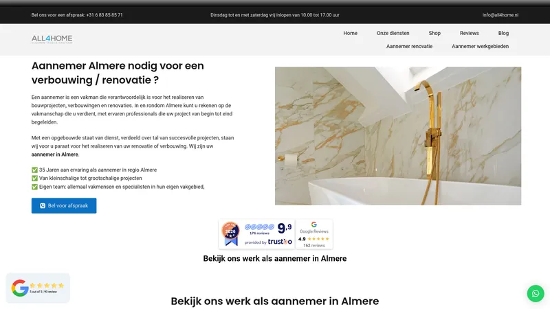 Website van Aannemer Almere | All4home aannemers