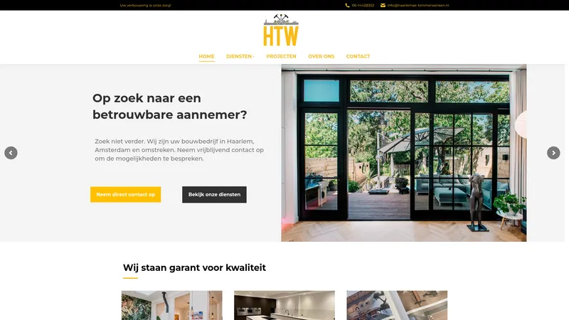 Website van Aannemer & bouwbedrijf Haarlemse Timmerwerken
