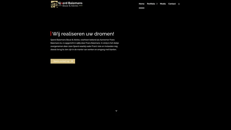 Website van Aannemer Frans Balemans B.V.