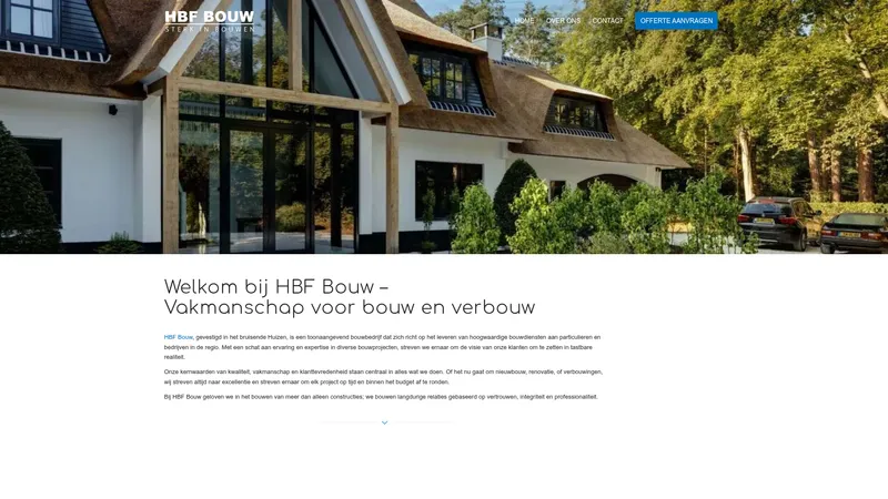 Website van Aannemer het Gooi - HBF Bouw