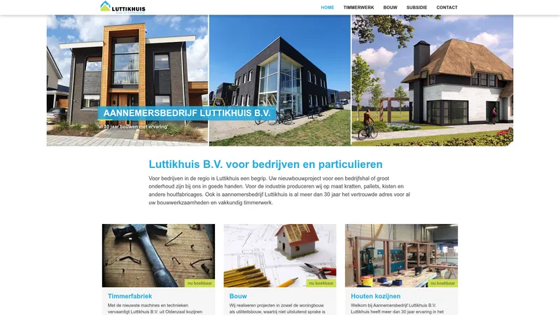 Website van Aannemersbedijf Luttikhuis b.v.