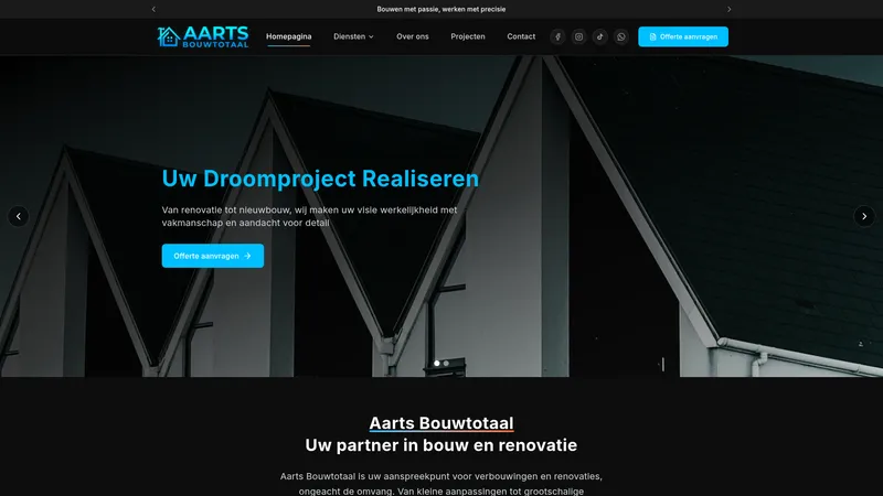 Website van Aannemersbedrijf Aarts Bouwtotaal