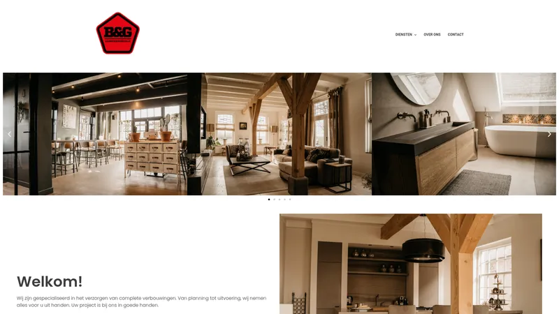 Website van Aannemersbedrijf B&G B.V.