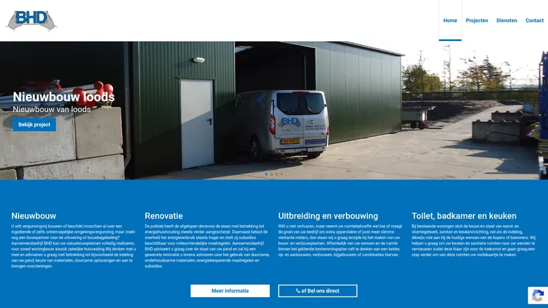 Website van Aannemersbedrijf BHD