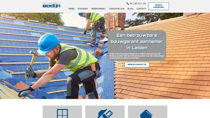 Website van Aannemersbedrijf Bodijn