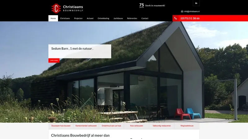 Website van Aannemersbedrijf Christiaans Bouwbedrijf