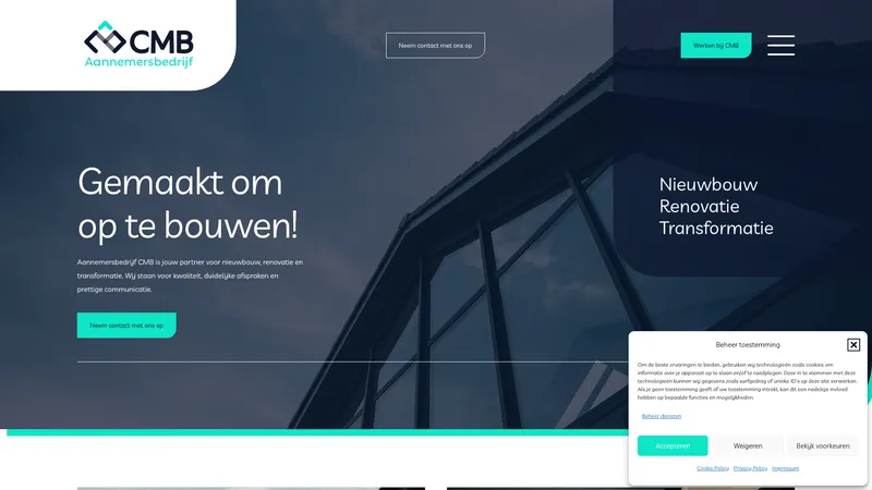 Website van Aannemersbedrijf CMB