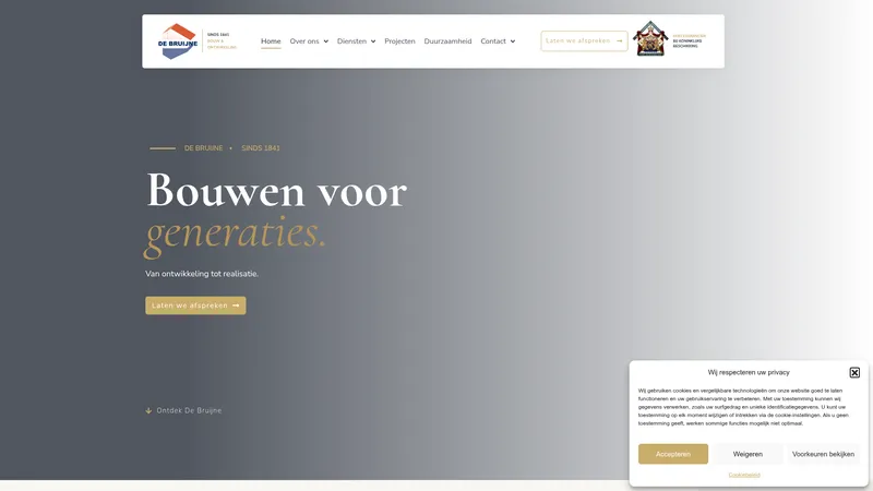 Website van Aannemersbedrijf De Bruijne B.V.
