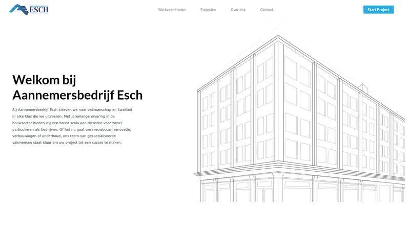 Website van Aannemersbedrijf Esch