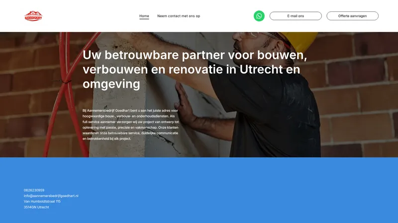 Website van Aannemersbedrijf Goedhart