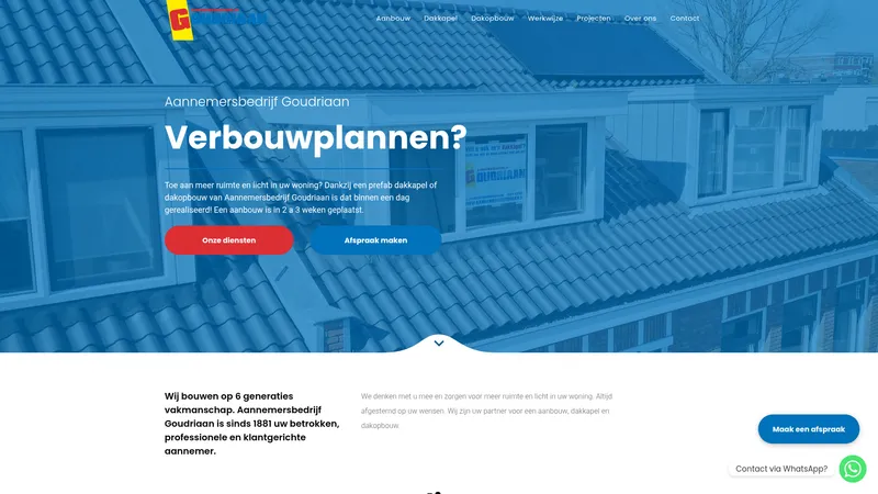 Website van Aannemersbedrijf Goudriaan B.V. Ouderkerk aan den IJssel