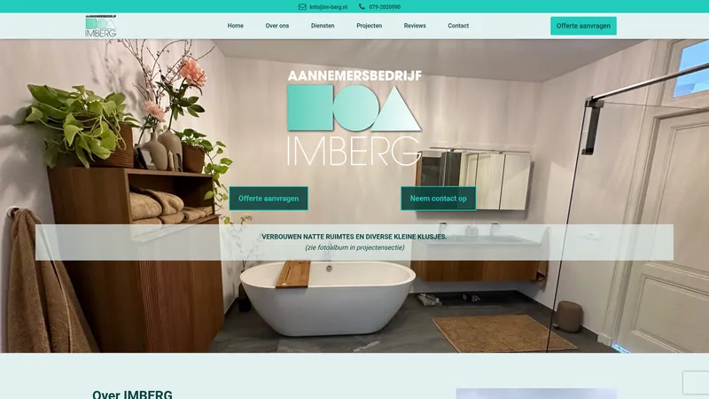 Website van Aannemersbedrijf Imberg