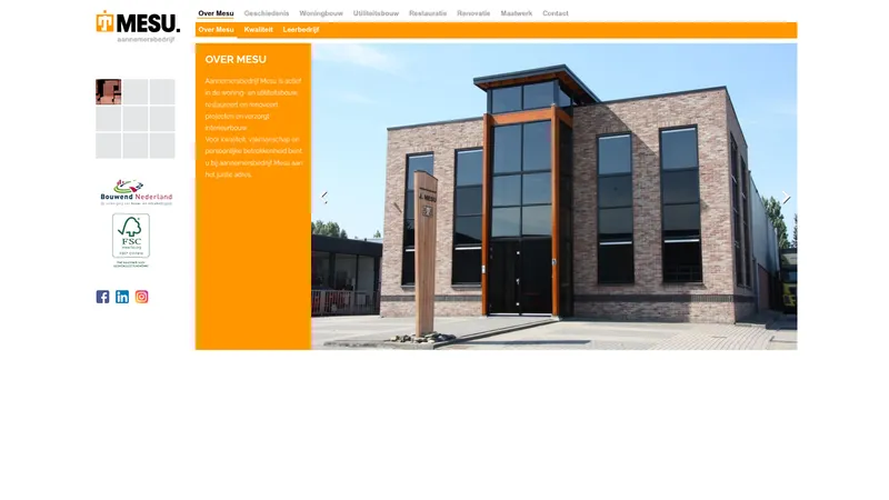 Website van Aannemersbedrijf J. Mesu