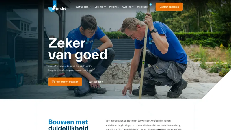 Website van Aannemersbedrijf Jumelet