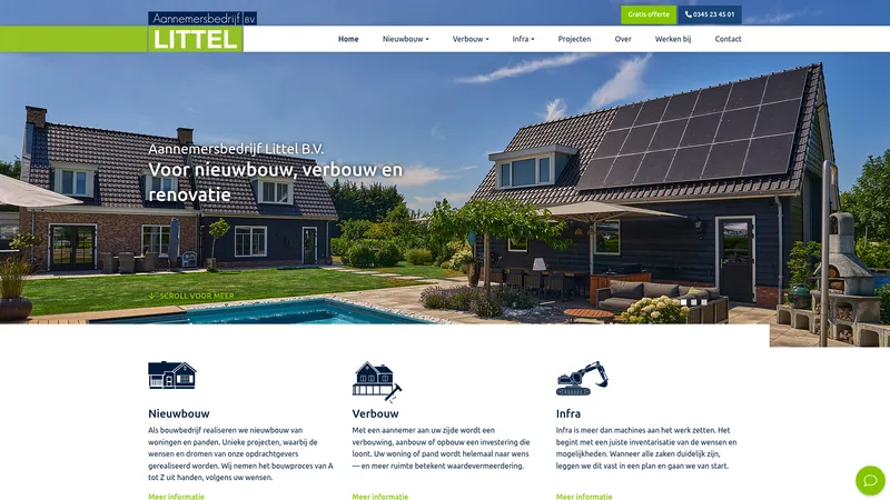 Website van Aannemersbedrijf Littel B.V.