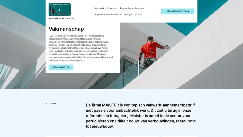 Website van Aannemersbedrijf Maister