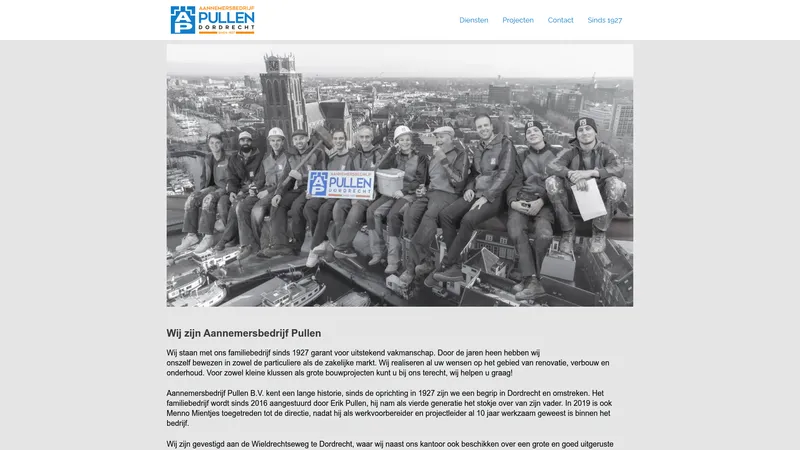 Website van Aannemersbedrijf Pullen B.V.