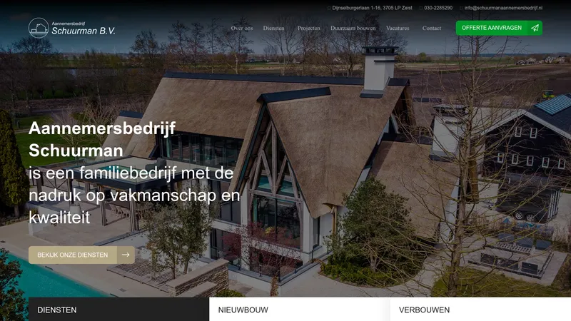 Website van Aannemersbedrijf Schuurman B.V.