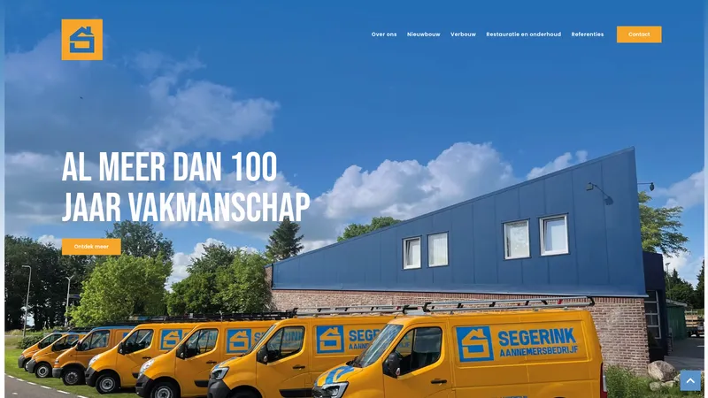 Website van Aannemersbedrijf Segerink