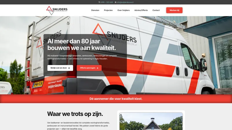 Website van Aannemersbedrijf Snijders