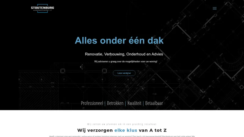 Website van Aannemersbedrijf Stoutenburg
