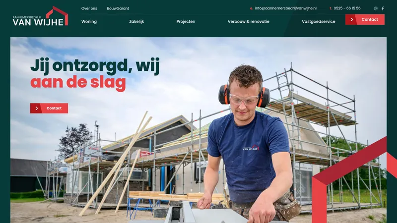 Website van Aannemersbedrijf Van Wijhe B.V.