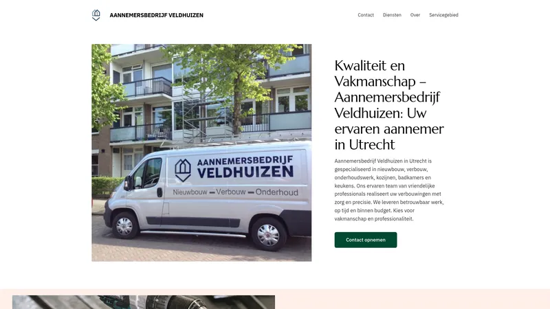 Website van Aannemersbedrijf Veldhuizen
