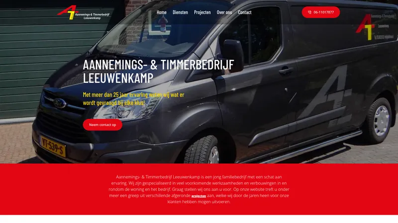 Website van Aannemings en Timmerbedrijf Leeuwenkamp