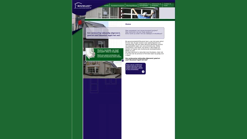 Website van Aannemingsbedrijf Bouwlust