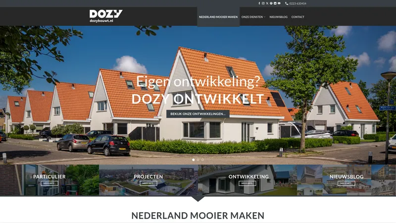 Website van Aannemingsbedrijf Dozy B.V.