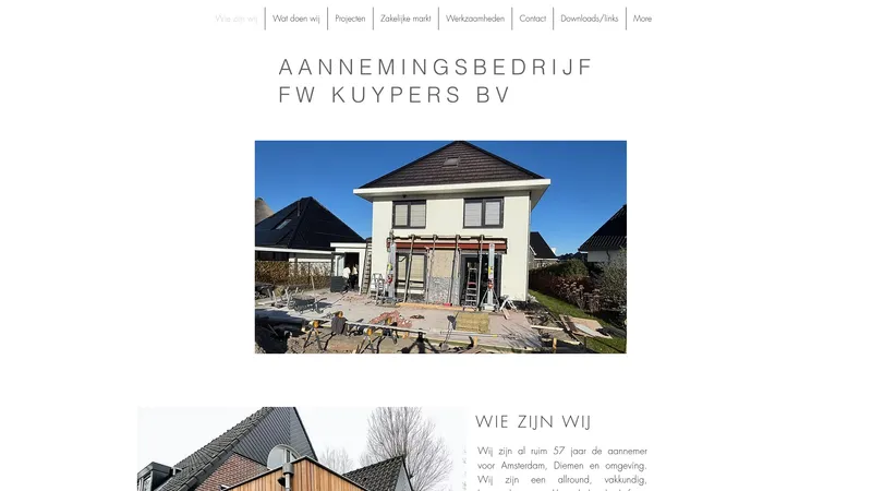 Website van Aannemingsbedrijf F.W. Kuypers B.V.