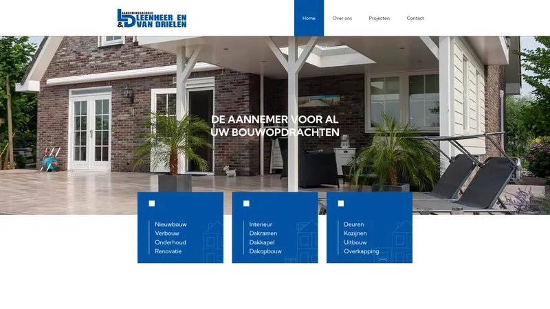Website van Aannemingsbedrijf Leenheer & Van Drielen