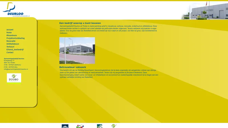 Website van Aannemingsbedrijf P.J.J. Deurloo B.V.
