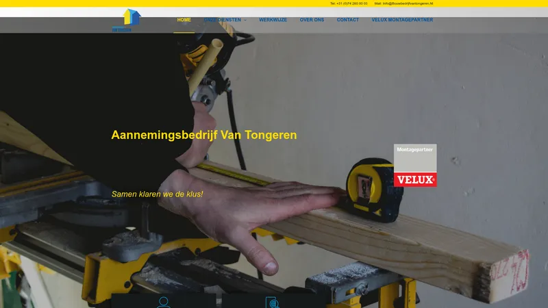 Website van Aannemingsbedrijf van Tongeren
