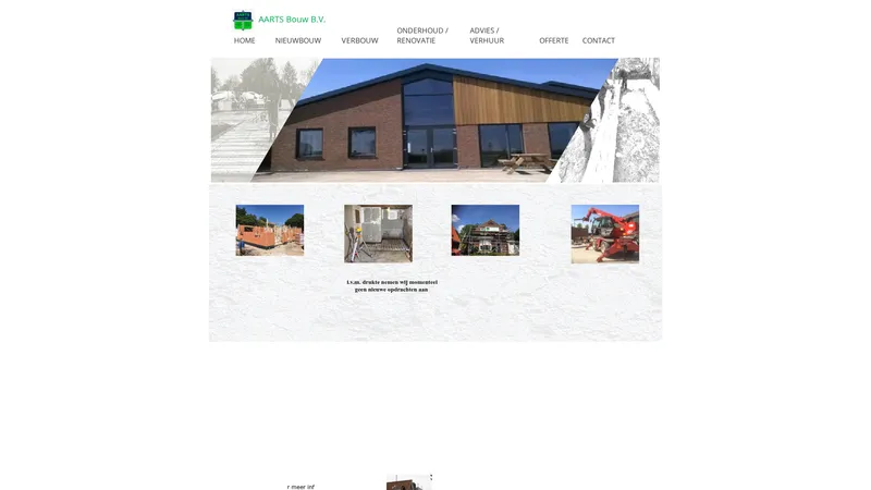Website van Aarts Bouw Bv
