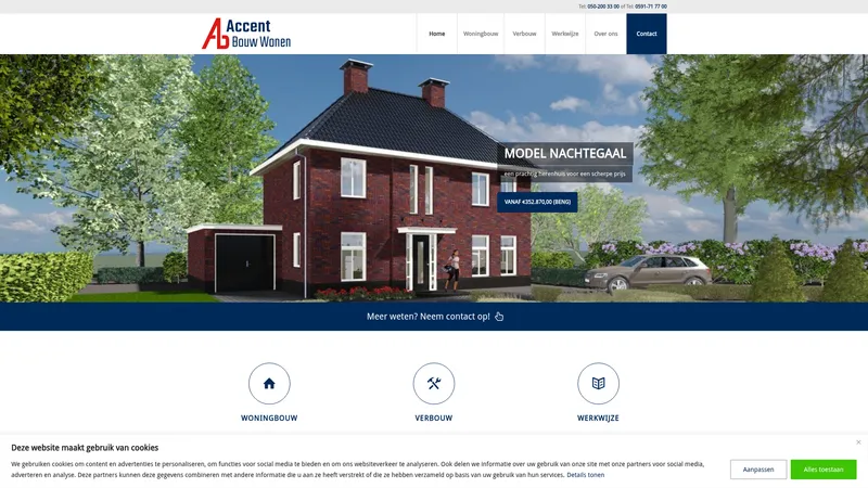 Website van Accent Bouw Wonen B.V.