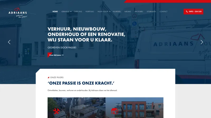 Website van Adriaans Bouw B.V.