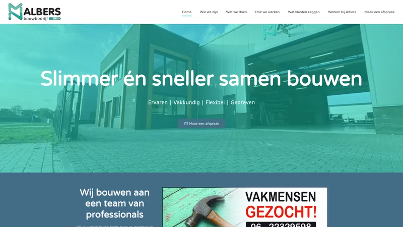 Website van Albers Bouwbedrijf B.V.