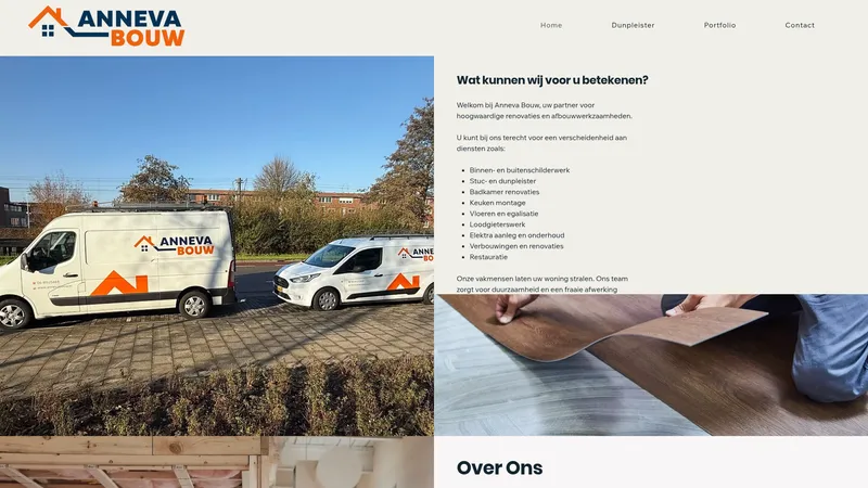 Website van Anneva Bouw