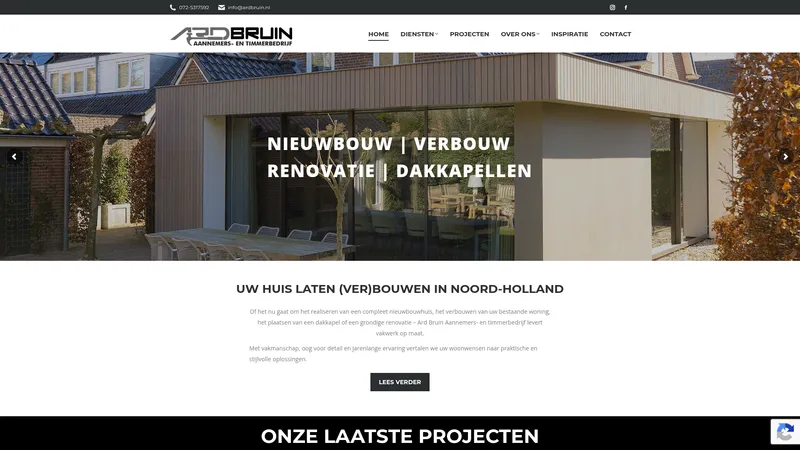 Website van Ard Bruin Aannemers- & Timmerbedrijf