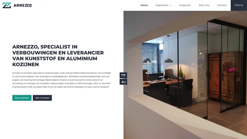 Website van Arnezzo bouw & kozijnen