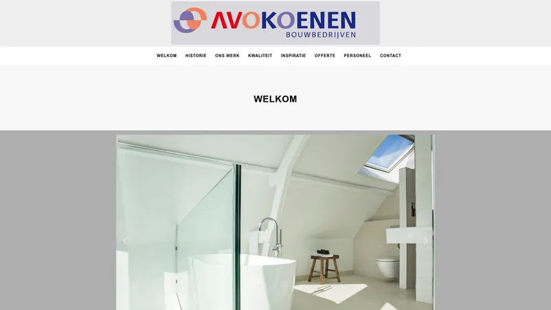 Website van Avokoenen Bouwbedrijven
