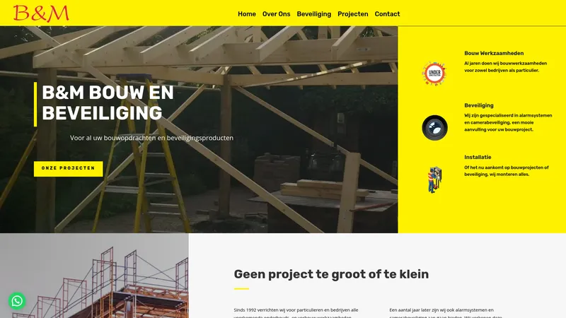 Website van B&M Bouw en beveiliging