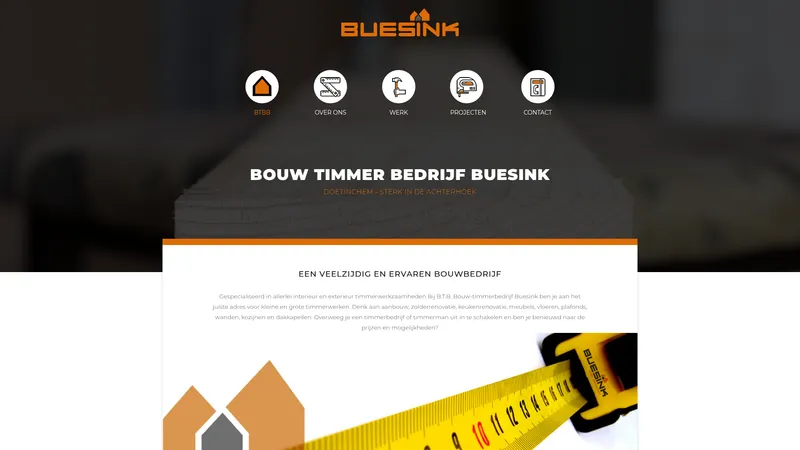 Website van B.T.B. Bouw-timmerbedrijf Buesink