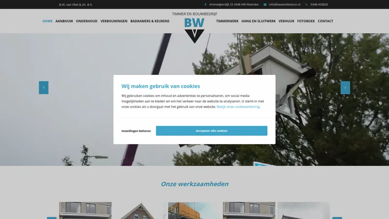 Website van B.W. van Vliet & ZN B.V.