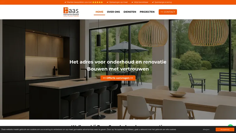 Website van Baasaannemersbedrijf - Baas.s onderhoud en renovatie